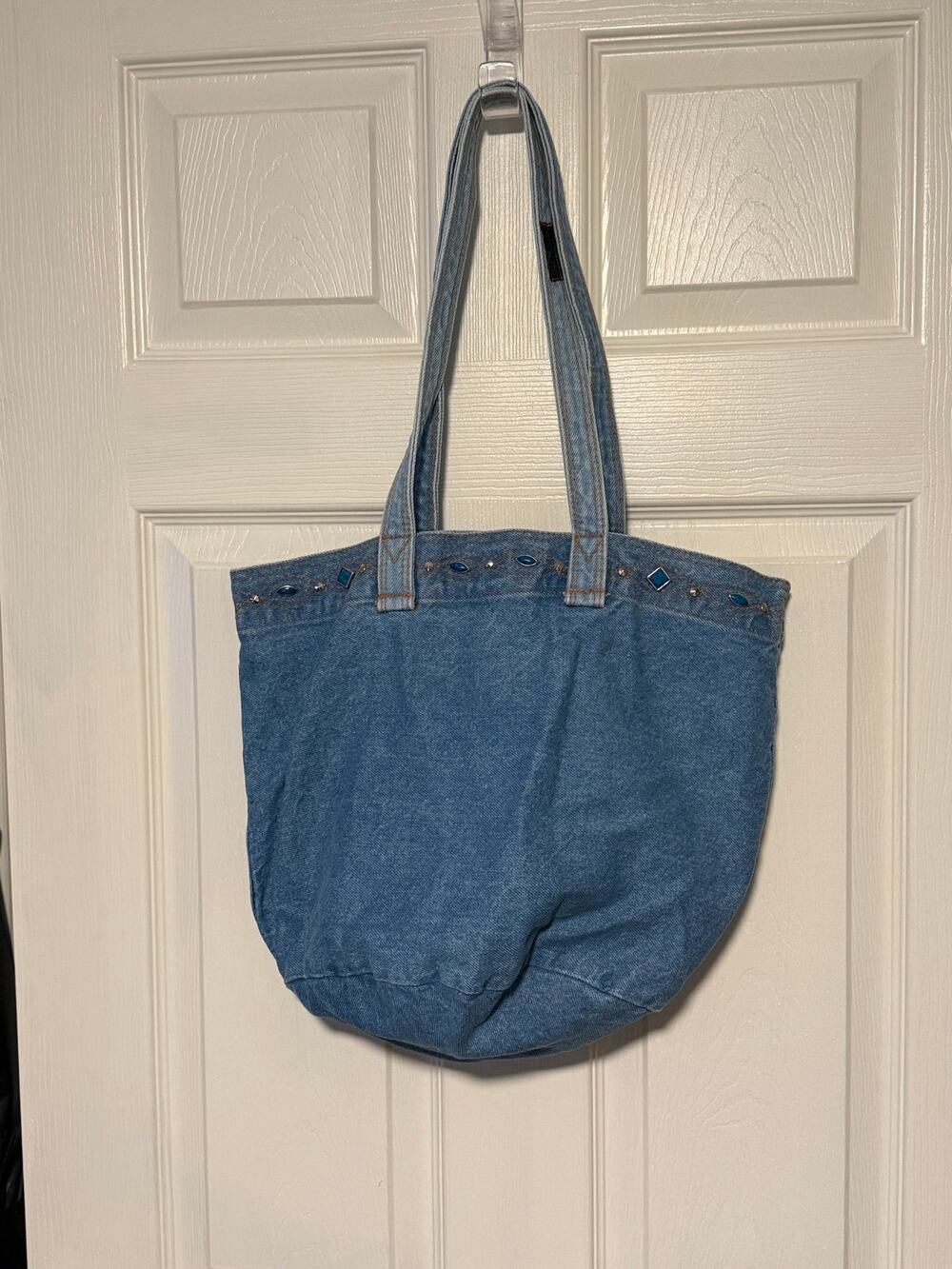 Vintage Shane Denim Bag with turquoise accents